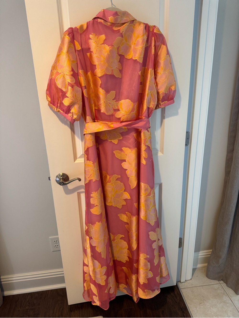 NWT Abbey Glass Charlotte Gown Sorbet Peony Organza | XL - Picture 7 of 11